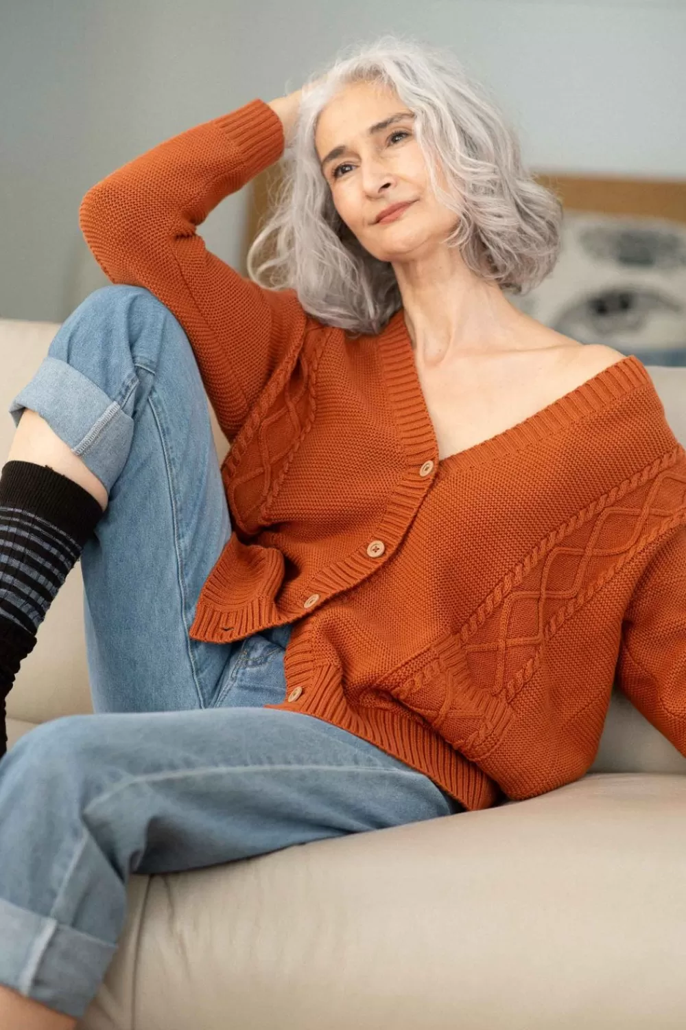 Lazybones Knits^Charli Cardigan Rust