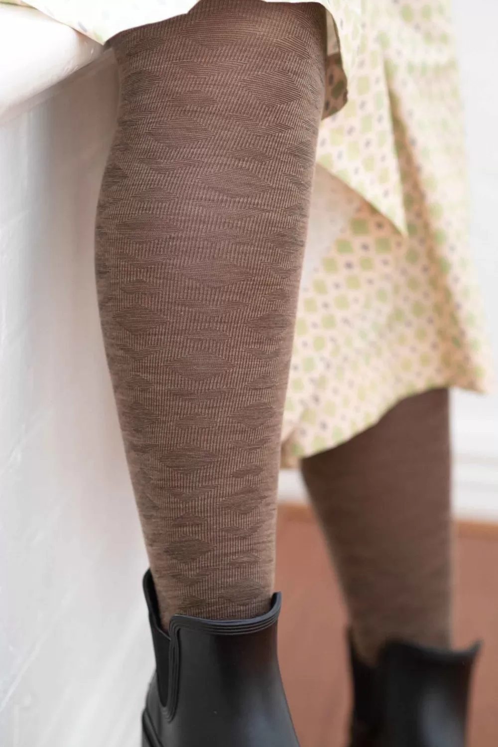 Lazybones Socks & Tights^Deco Brown Wool Tights