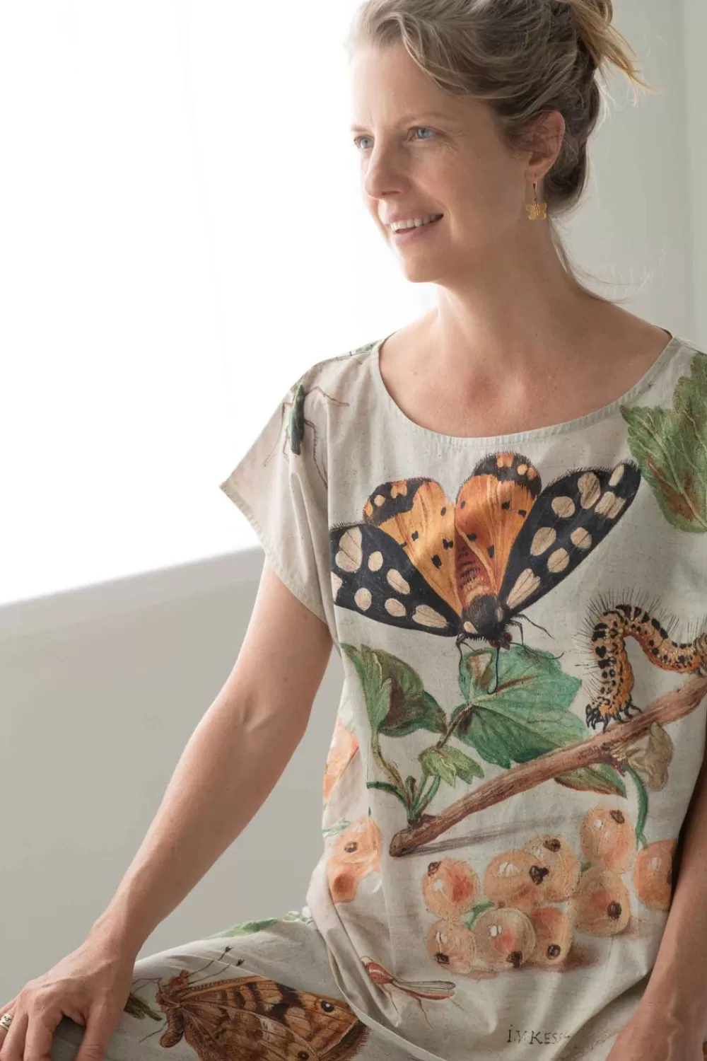 Lazybones Tops^Eleanor Top In Insects Print