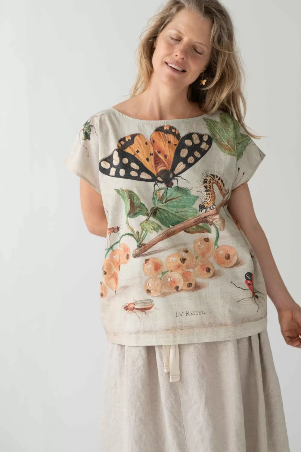 Lazybones Tops^Eleanor Top In Insects Print