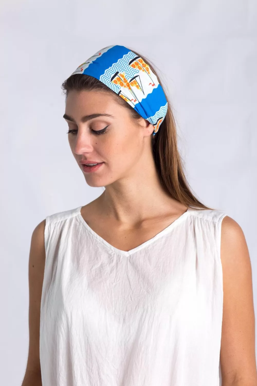 Lazybones Hair Accessories^Head Scarf In Seaside *Organic Cotton