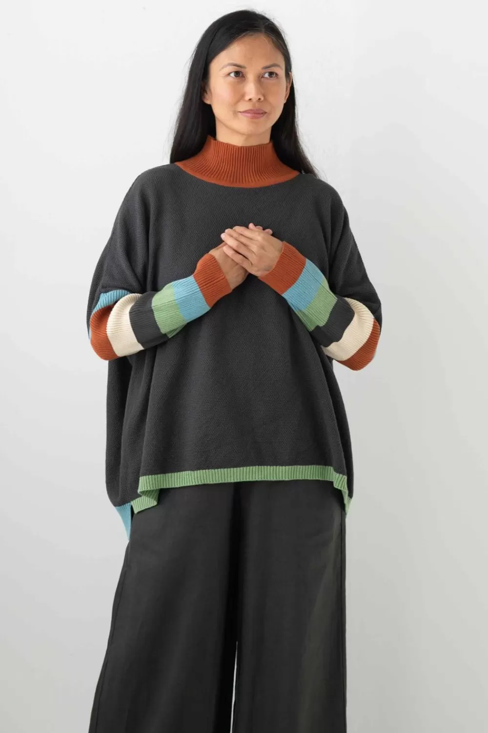 Lazybones Knits^Josie Jumper Charcoal