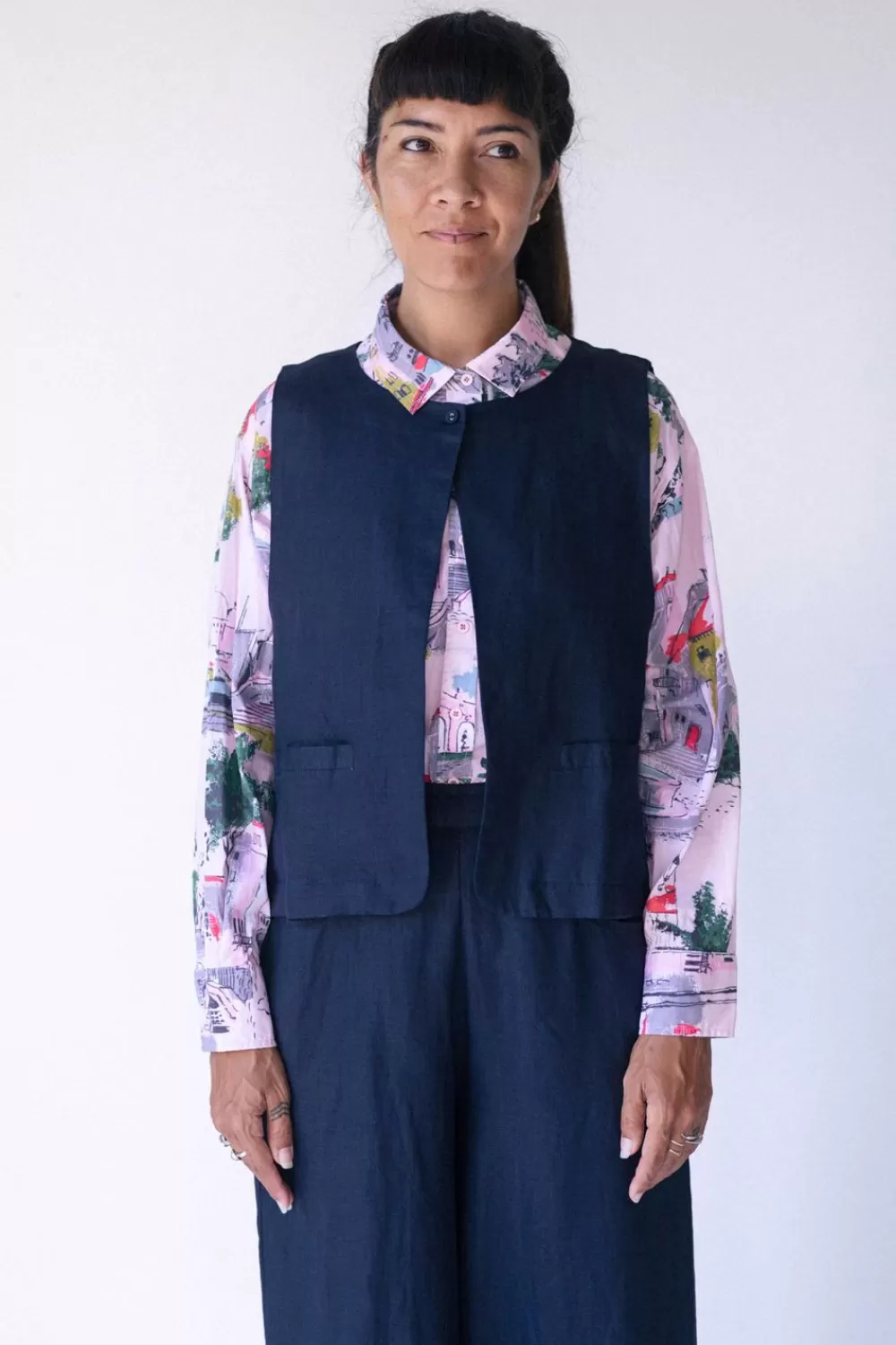 Lazybones Tops^Marlo Vest In Dark Navy