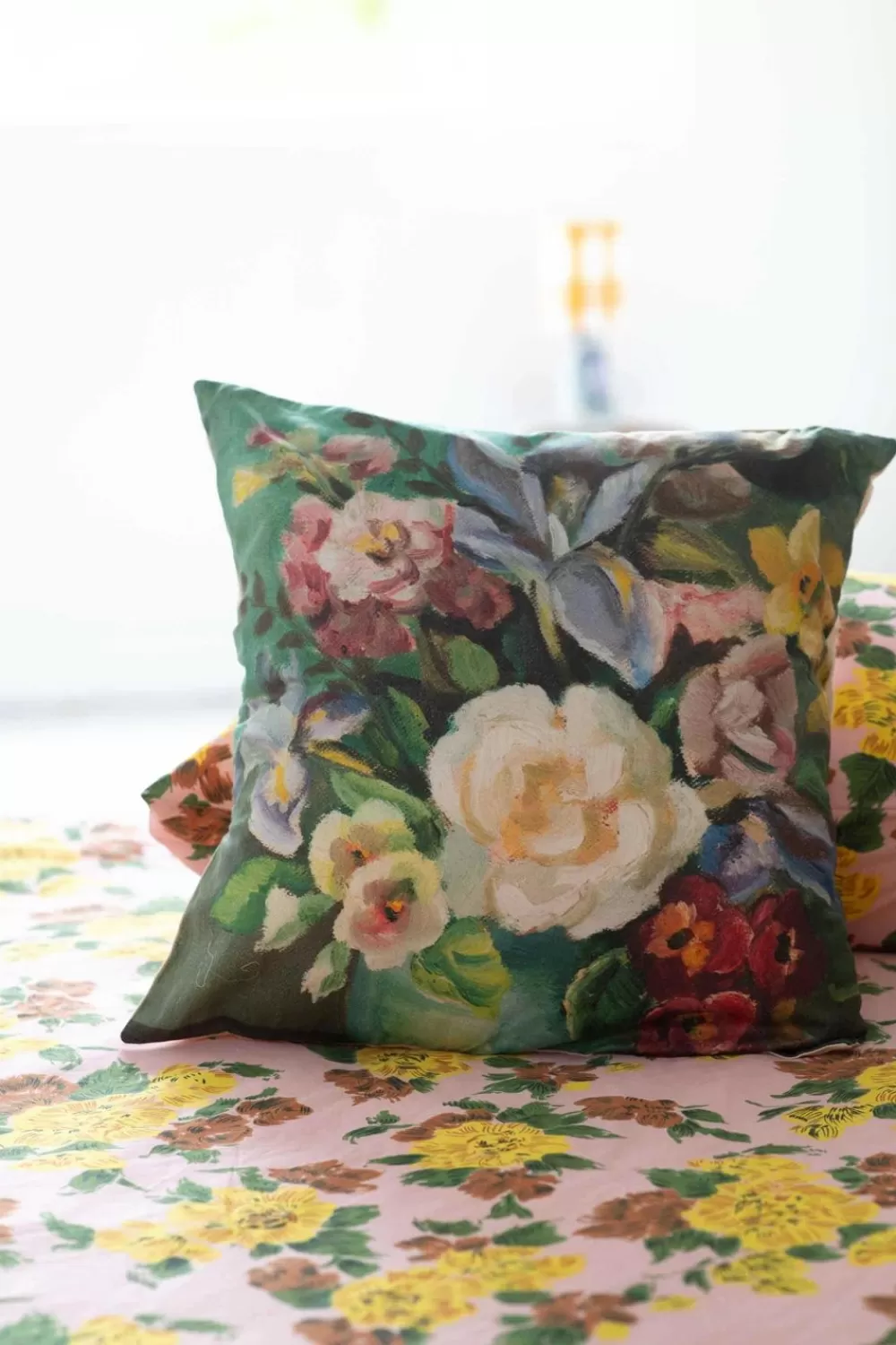 Lazybones Cushion Covers^Painted Flowers Cushion Cover *Organic Cotton