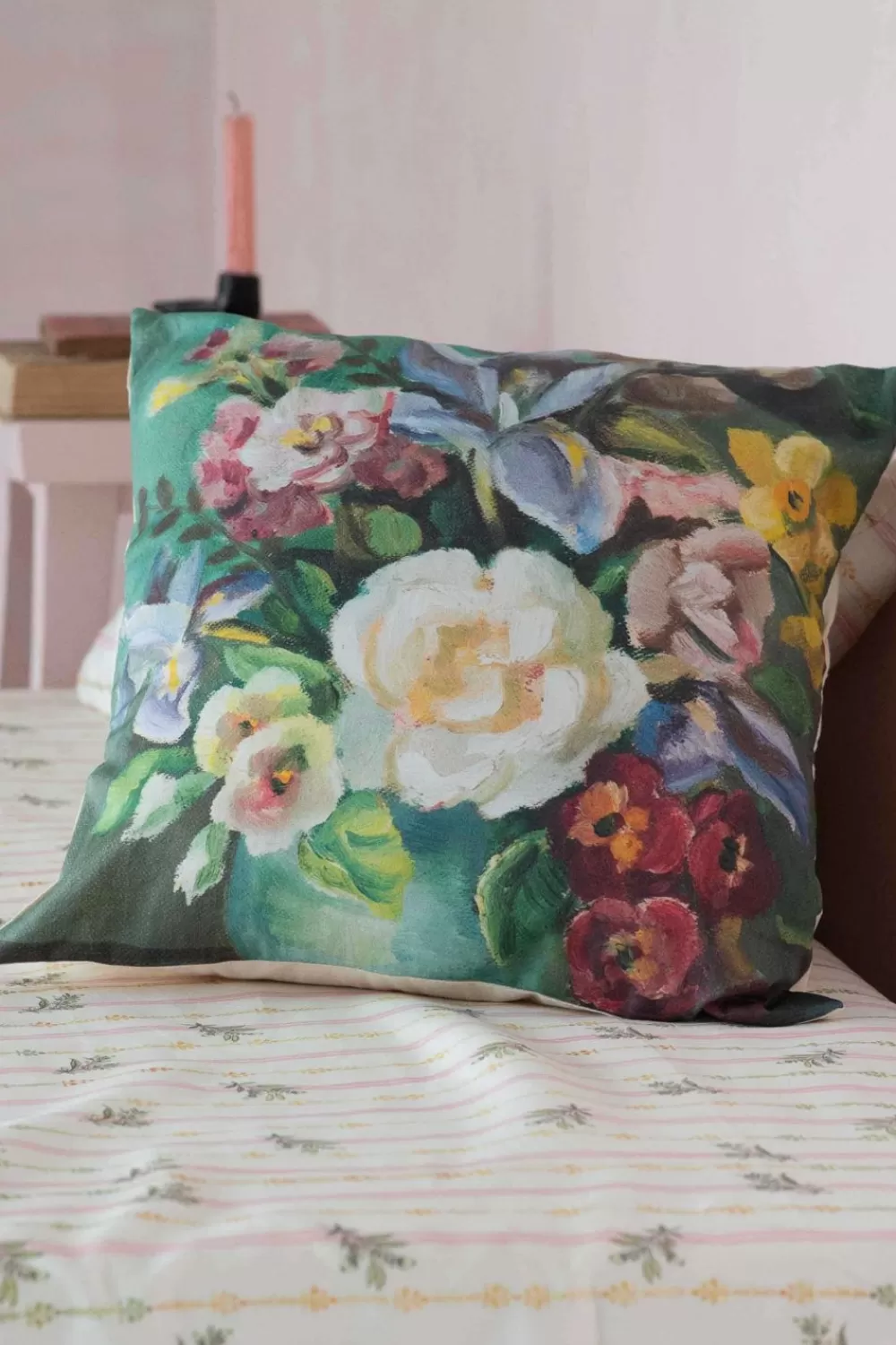 Lazybones Cushion Covers^Painted Flowers Cushion Cover *Organic Cotton