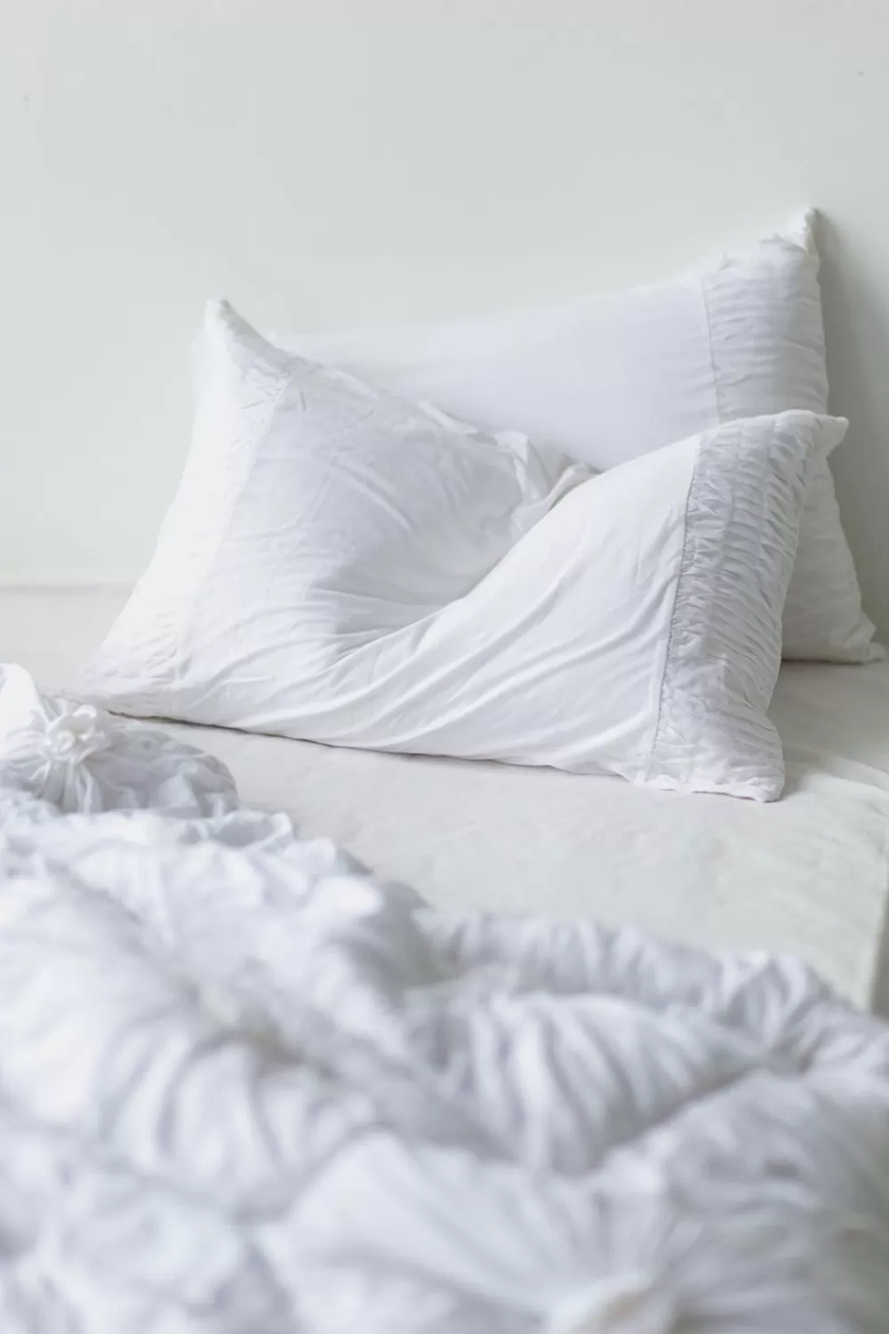 Lazybones Pillowcases^Rosette Pillowcase Set In White *Organic Cotton