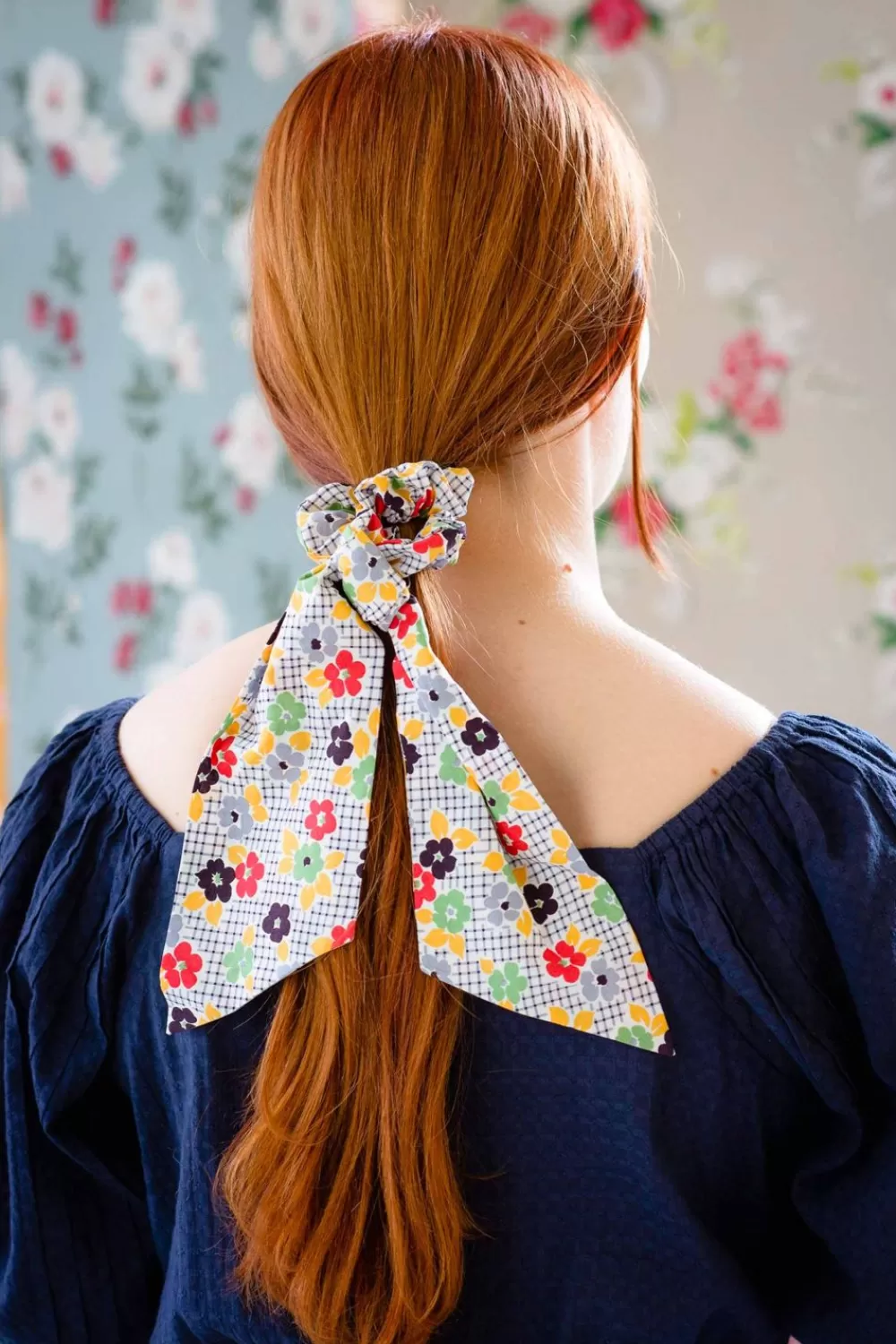 Lazybones Hair Accessories^Scrunchie With Scarf In Daisy