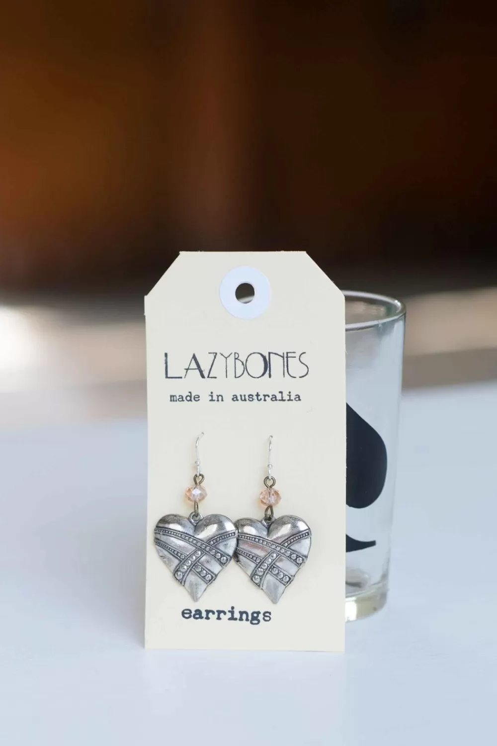 Lazybones Jewellery^Silver Hearts Earrings