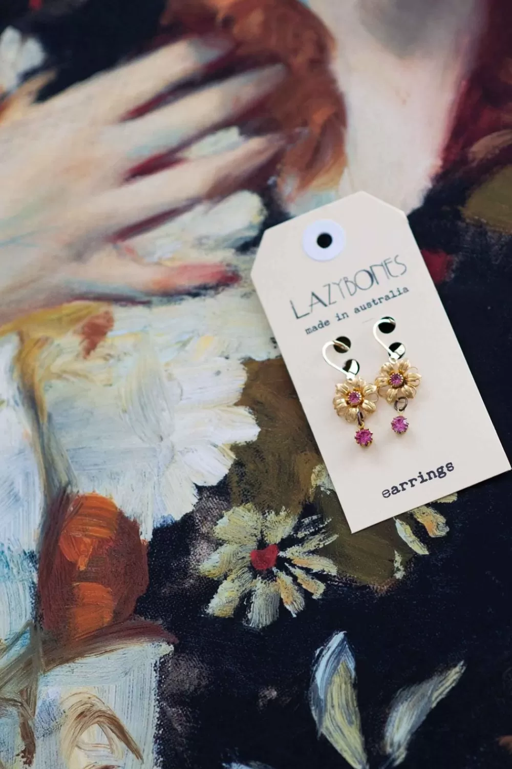 Lazybones Jewellery^Susanna Pink Vintage Earrings
