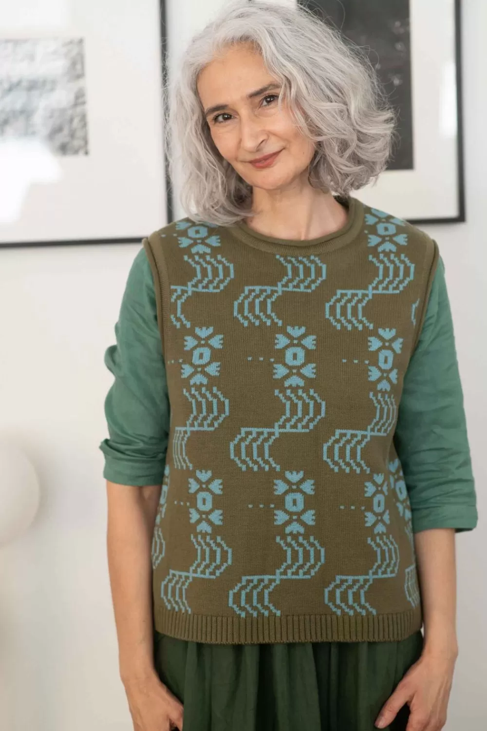 Lazybones Knits^Valerie Vest Lisbon *Organic Cotton