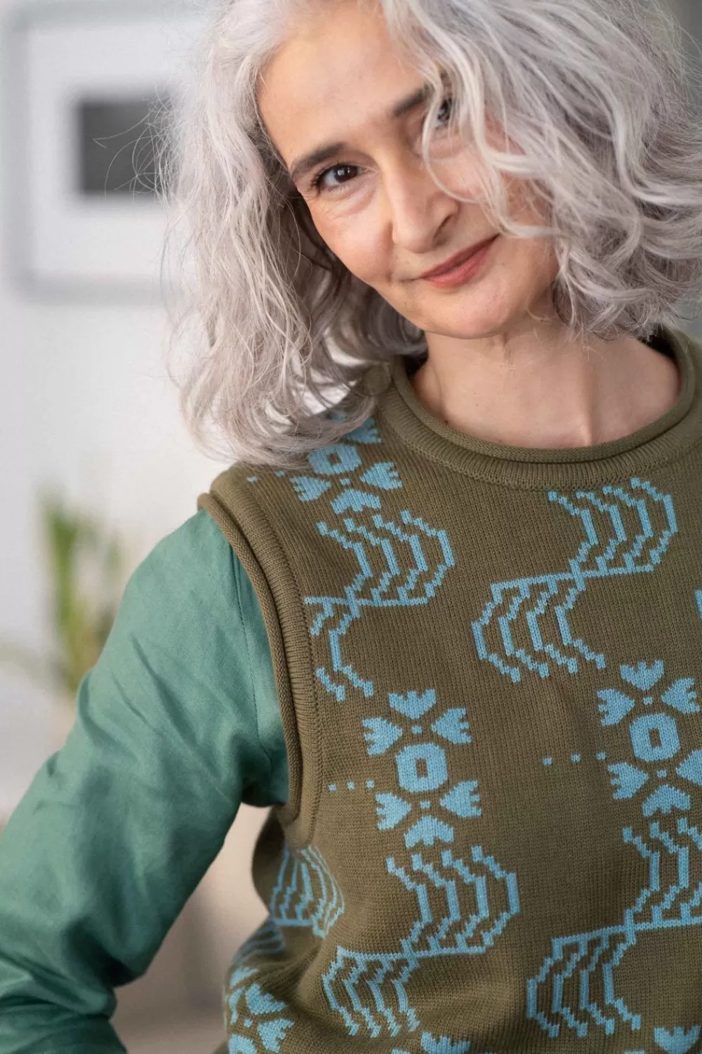 Lazybones Knits^Valerie Vest Lisbon *Organic Cotton